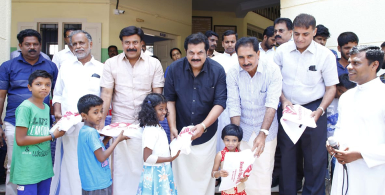 A charity program in a camp